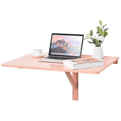 Space Saver Folding Wall-Mounted Drop-Leaf Table-Black