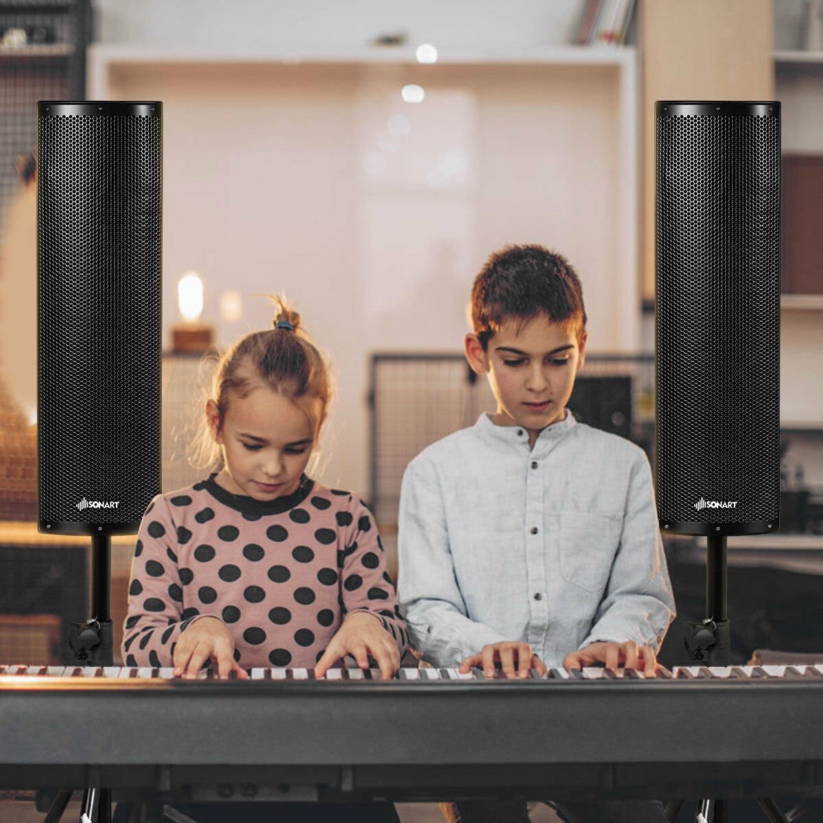 2000W Set of 2 Bi-Amplified Speakers with USB/SD Card Input