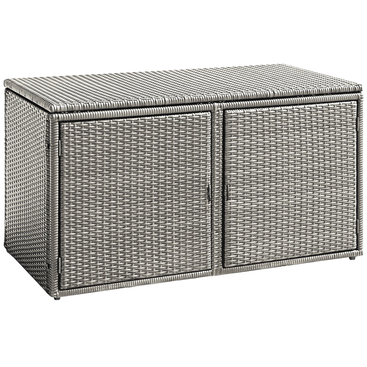 88 Gallon Garden Patio Rattan Storage Container Box-Gray