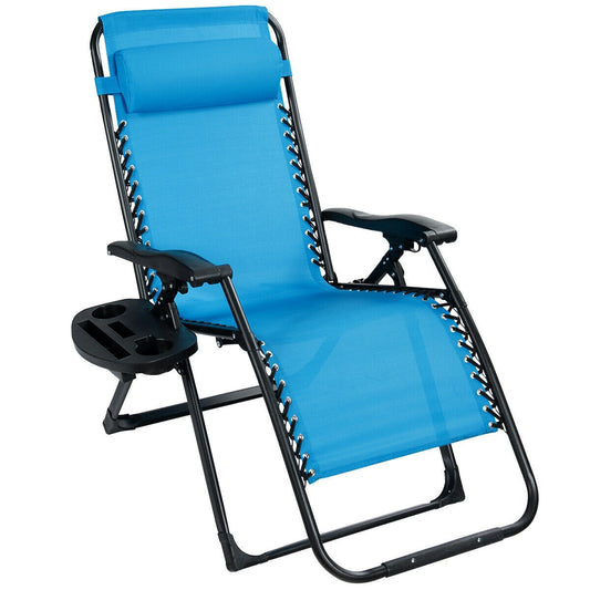 Oversize Lounge Chair with Cup Holder of Heavy Duty for outdoor-Blue