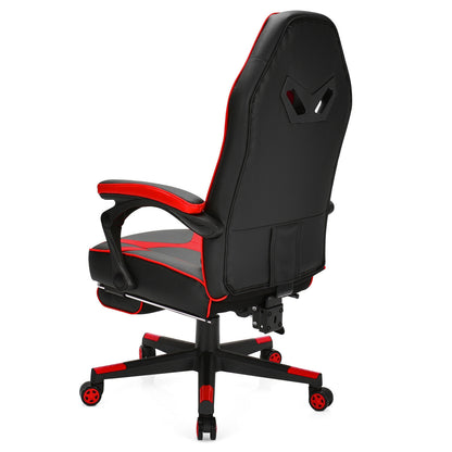 Computer Massage Gaming Recliner Chair with Footrest-Red
