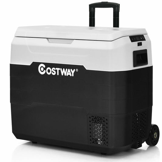 53 QT Portable Dual-Zone Car Refrigerator-White