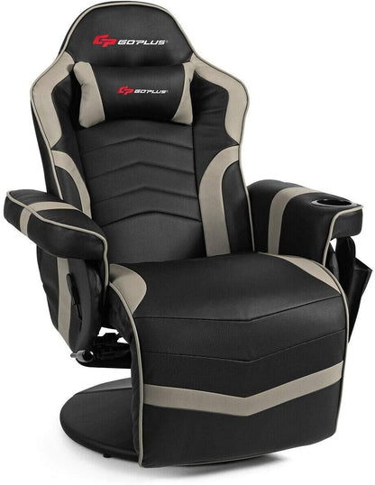 Ergonomic High Back Massage Gaming Chair with Pillow-Black