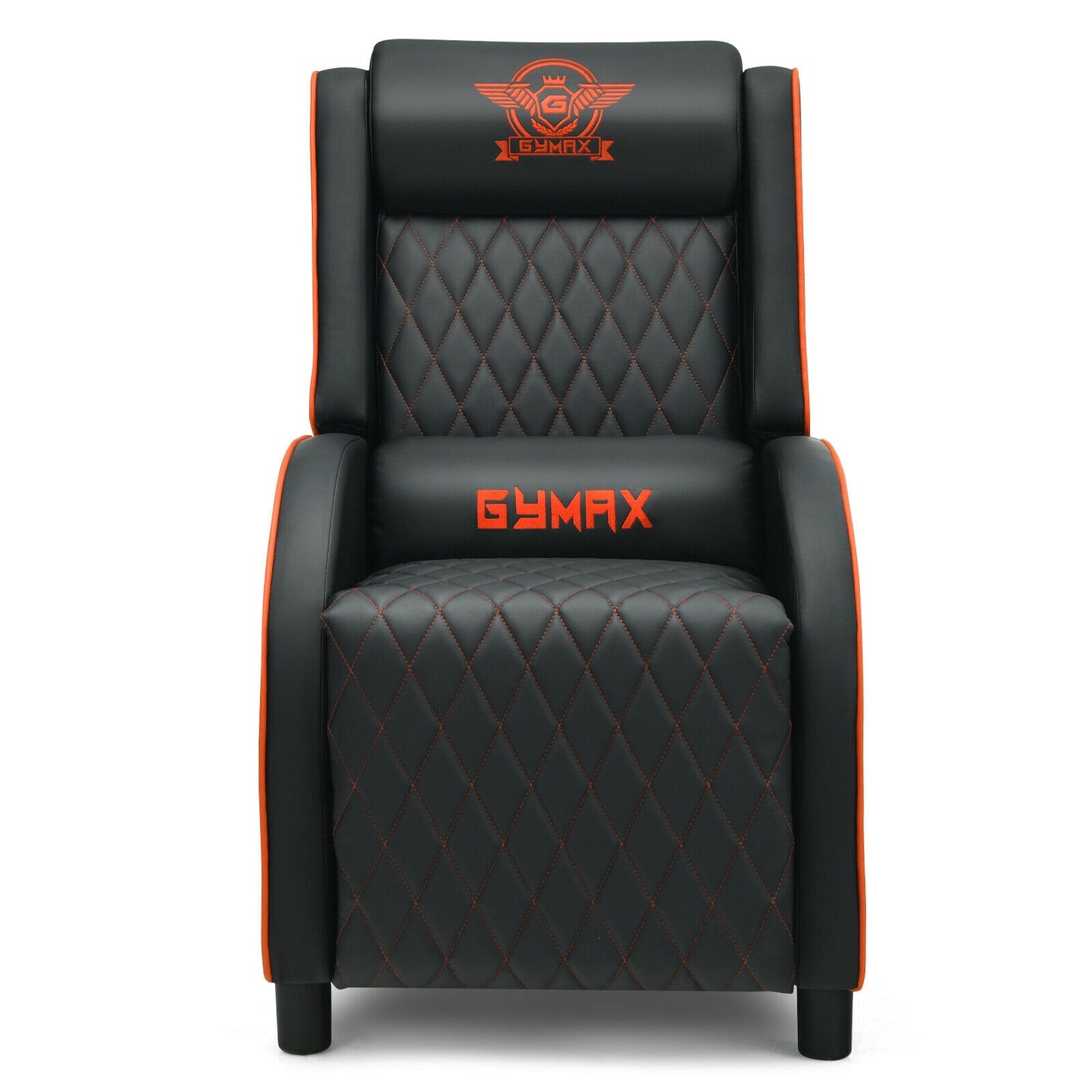 Massage Gaming Recliner Chair with Headrest and Adjustable Backrest for Home Theater-Orange