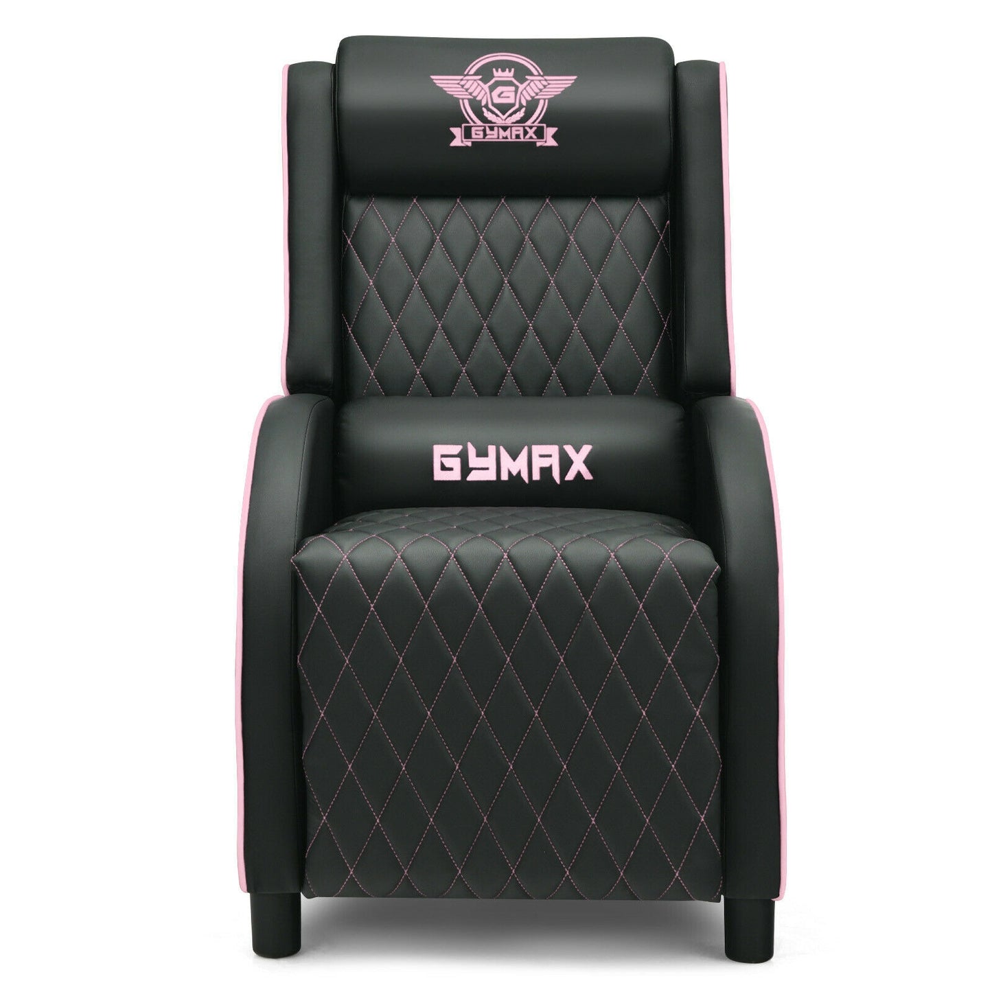 Massage Gaming Recliner Chair with Headrest and Adjustable Backrest for Home Theater-Pink