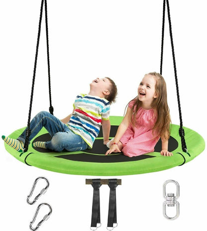 40 Inch 770 lbs Flying Saucer Tree Swing Kids Gift with 2 Tree Hanging Straps-Blue