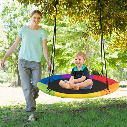 40 Inch 770 lbs Flying Saucer Tree Swing Kids Gift with 2 Tree Hanging Straps-Blue