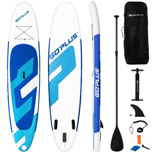 10 Feet Inflatable Stand Up Paddle Board 6 inch Thick with Backpack Leash Aluminum Paddle