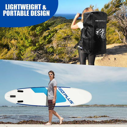 10 Feet Inflatable Stand Up Paddle Board 6 inch Thick with Backpack Leash Aluminum Paddle