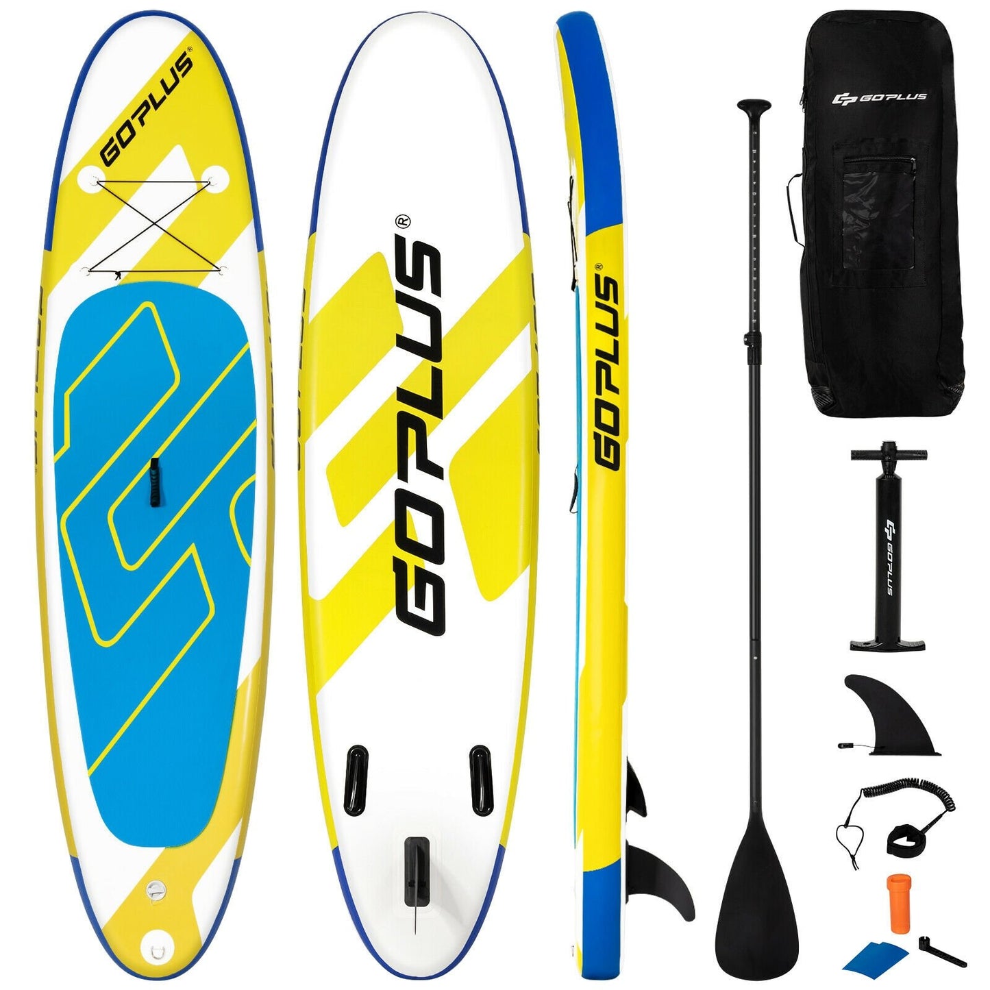 10 Feet Inflatable Stand Up Paddle Board 6 inch Thick with Backpack Leash Aluminum Paddle