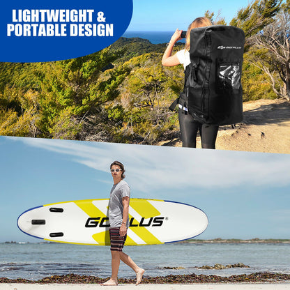 10 Feet Inflatable Stand Up Paddle Board 6 inch Thick with Backpack Leash Aluminum Paddle