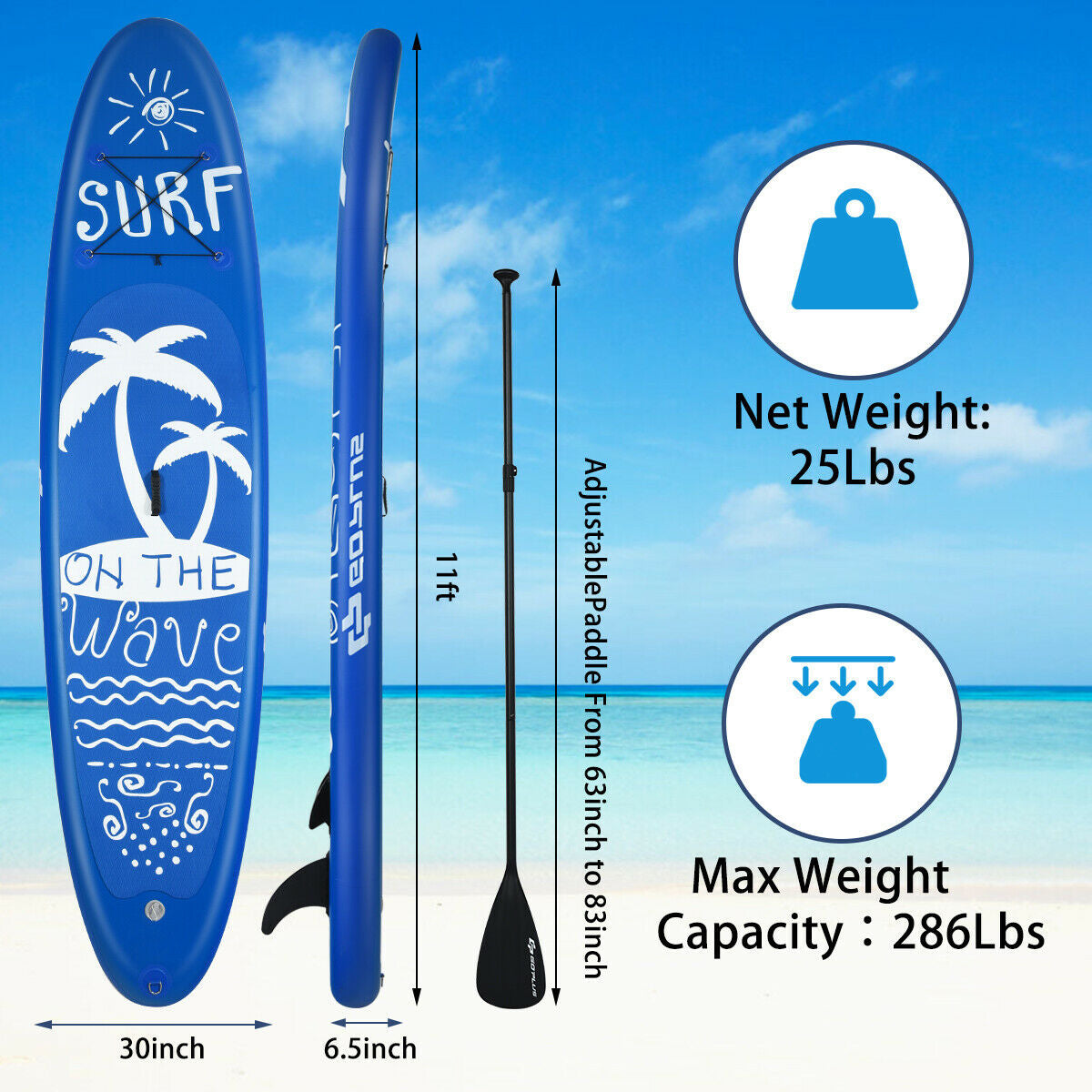 Inflatable & Adjustable Stand Up Paddle Board-L