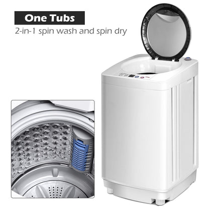 Portable 7.7 lbs Automatic Laundry Washing Machine with Drain Pump