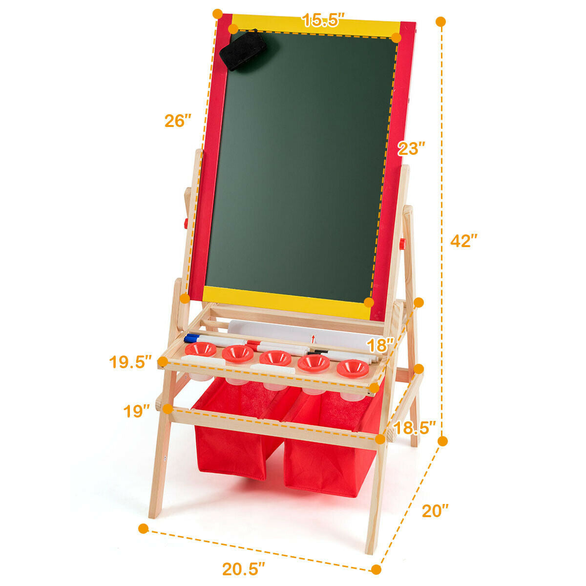 Flip-Over Double-Sided Kids Art Easel