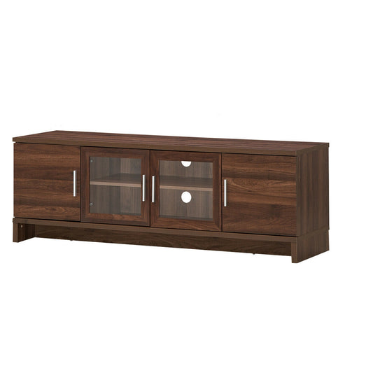 Media Entertainment TV Stand for TVs up to 70 Inch with Adjustable Shelf-Walnut