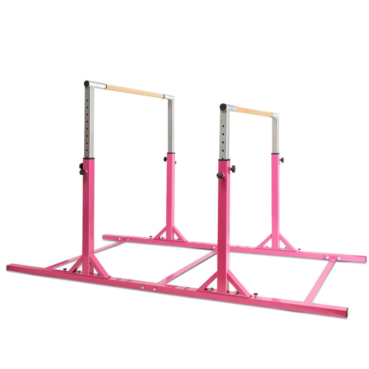 Kids Double Horizontal Bars Gymnastic Training Parallel Bars Adjustable-Blue