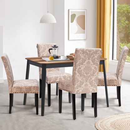 Set of 2 Fabric Upholstered Dining Chairs with Nailhead-Light Sage