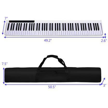 88-Key Portable Electronic Piano with Voice Function-White