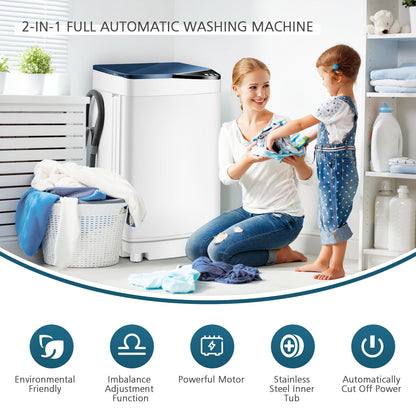 Full-automatic Washing Machine 7.7 lbs Washer / Spinner Germicidal-Blue