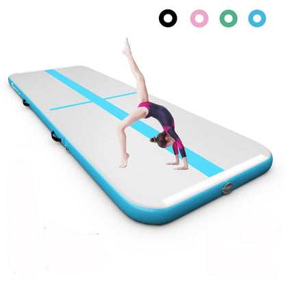 10 Feet Inflatable Gymnastics Tumbling Mat with Pump-Black