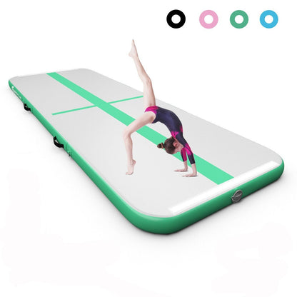 10 Feet Inflatable Gymnastics Tumbling Mat with Pump-Black