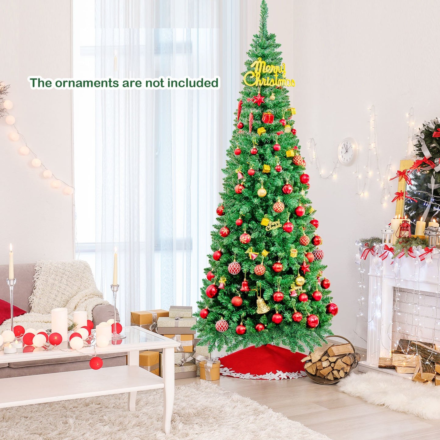 Artificial National Foot Kingswood Fir Pencil Christmas Tree-6.5ft