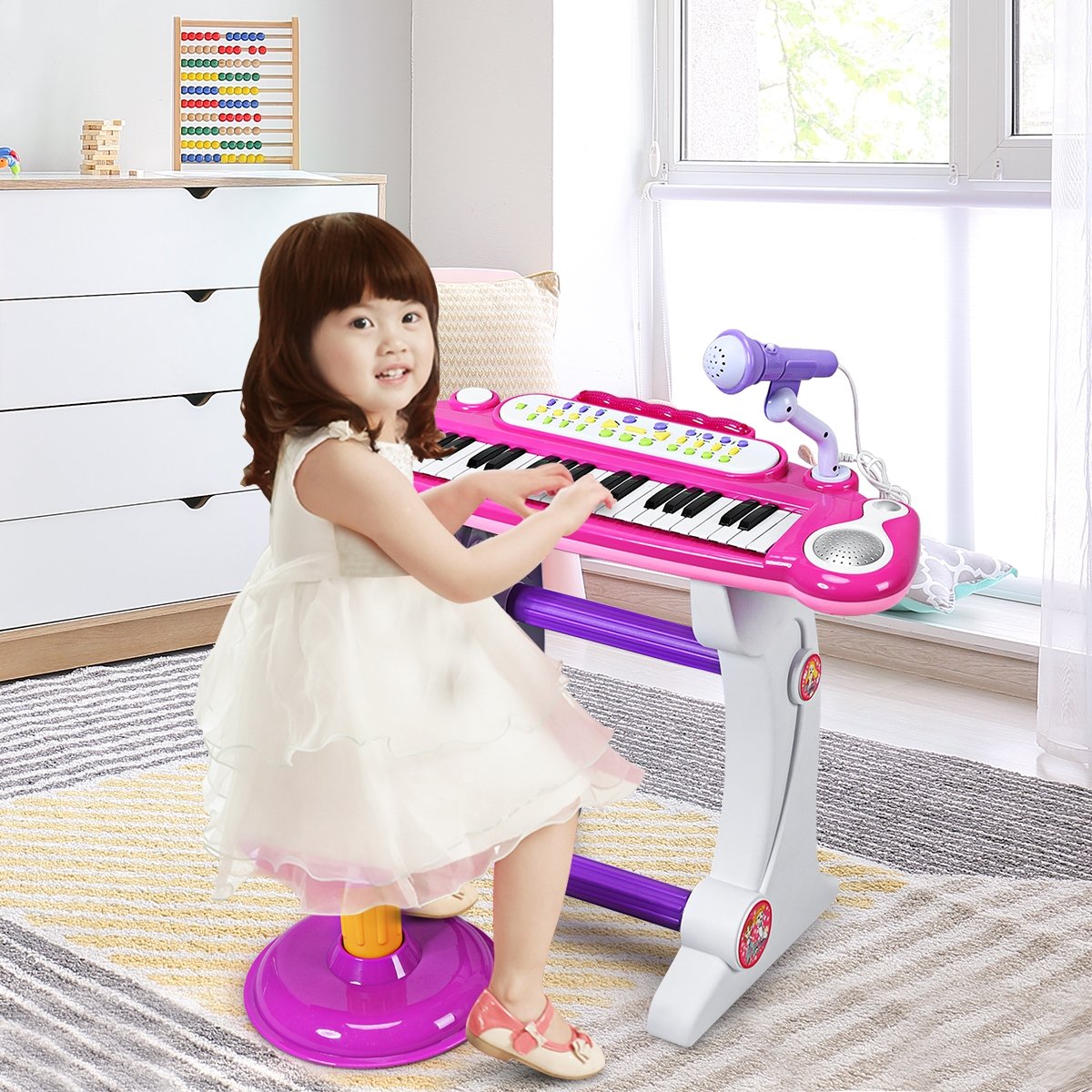 37 Key Electronic Keyboard Kids Toy Piano-Blue
