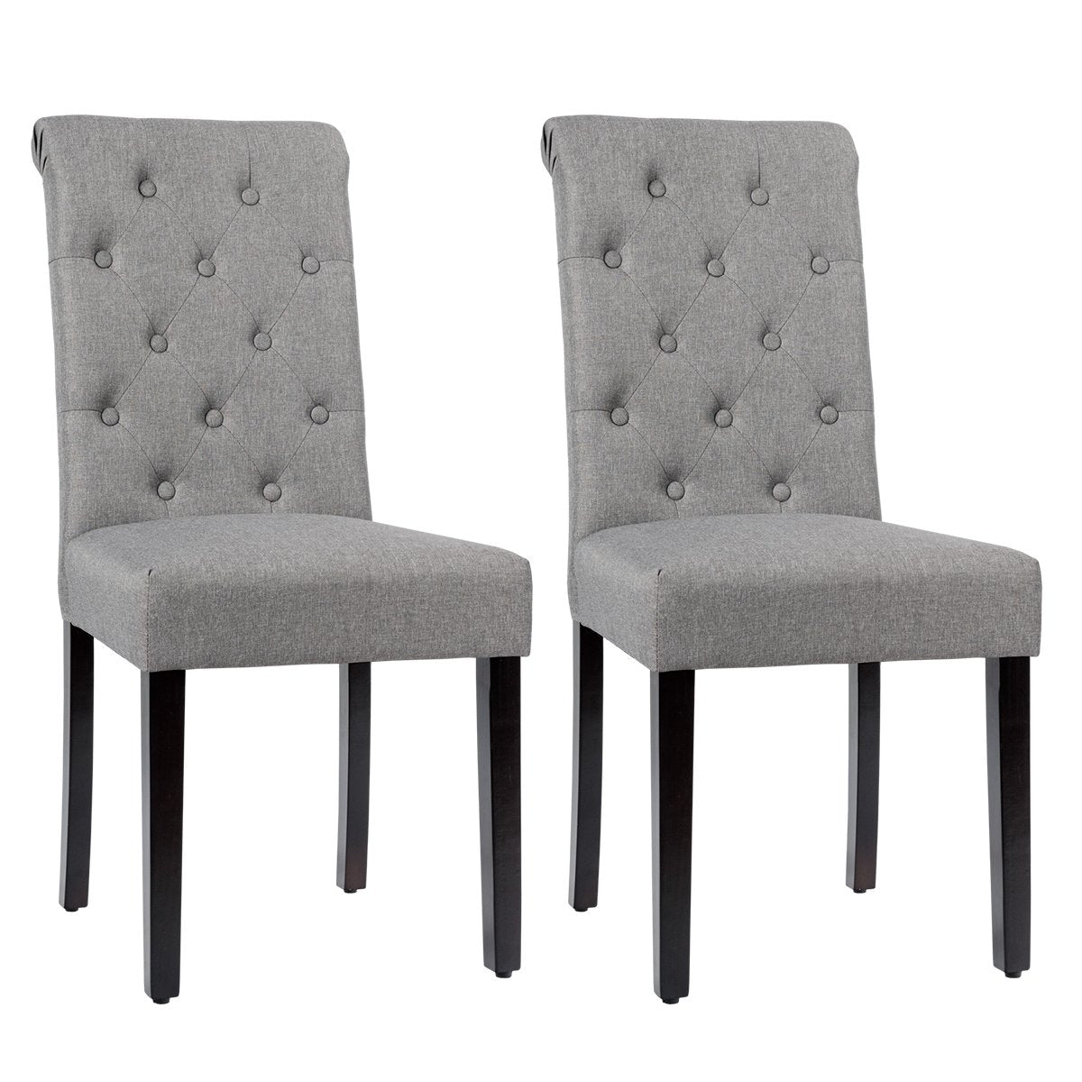 Set of 2 Tufted Dining Chair-Beige