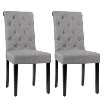 Set of 2 Tufted Dining Chair-Beige