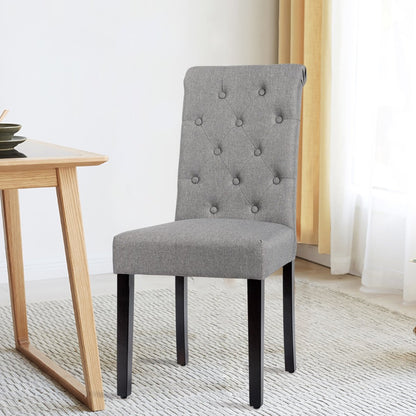 Set of 2 Tufted Dining Chair-Beige
