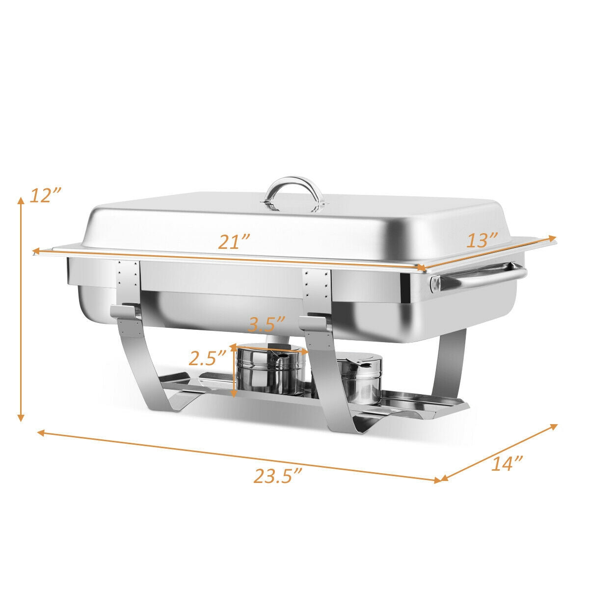 2 Packs Stainless Steel Full-Size Chafing Dish