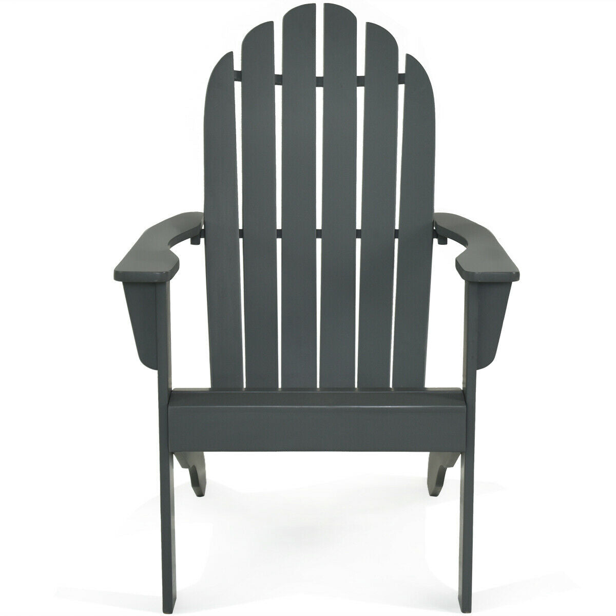 Acacia Wood Outdoor Adirondack Chair with Ergonomic Design-Gray