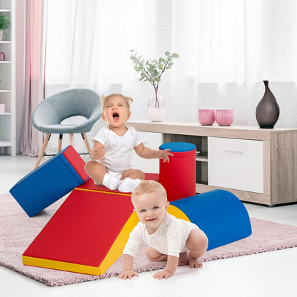 5-Piece Set Climb Activity Play Safe Foam Blocks-Pink