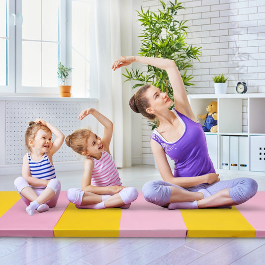 6 Feet x 2 Feet  x 2.5 Inch 3-Fold Gymnastics Tumbling Fitness Mat