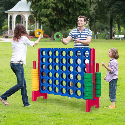 Jumbo 4-to-Score Giant Game Set with 42 Jumbo Rings and Quick-Release Slider-Blue
