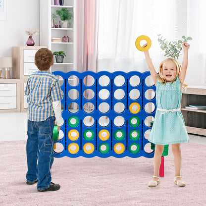 Jumbo 4-to-Score Giant Game Set with 42 Jumbo Rings and Quick-Release Slider-Blue