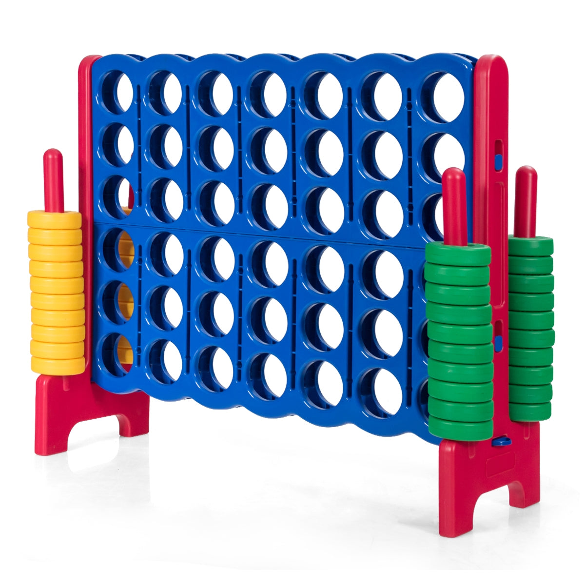 Jumbo 4-to-Score Giant Game Set with 42 Jumbo Rings and Quick-Release Slider-Blue