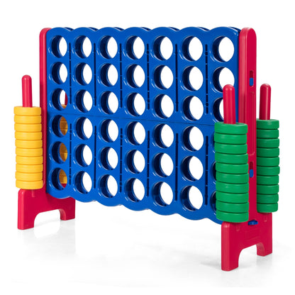 Jumbo 4-to-Score Giant Game Set with 42 Jumbo Rings and Quick-Release Slider-Blue