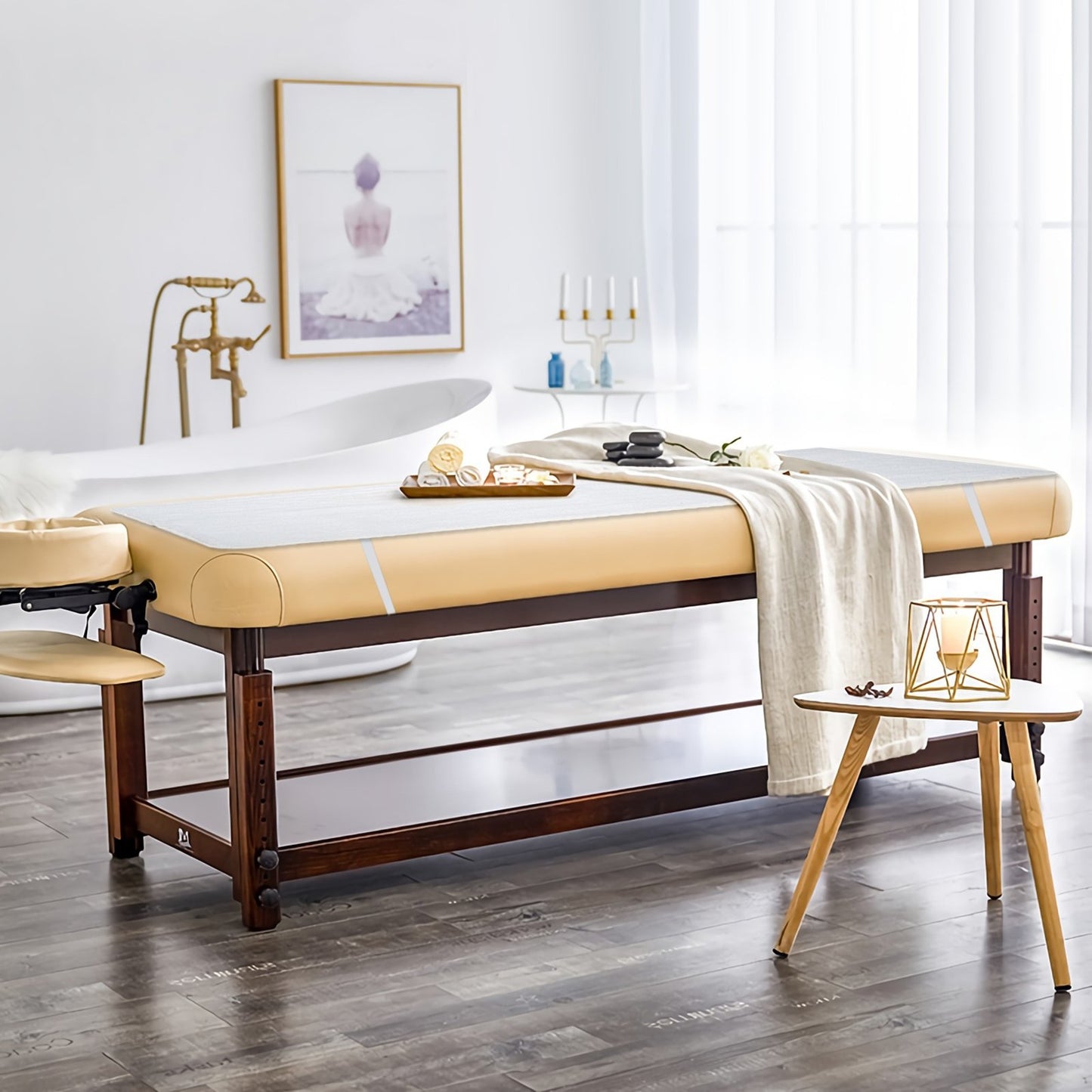 71 x 31 Inch Massage Bed Warmer Heating Pad with 5 Heat Settings