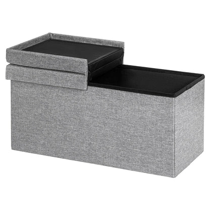 30" Folding Storage Ottoman with Lift Top-Light Gray