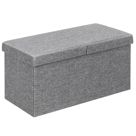 30" Folding Storage Ottoman with Lift Top-Light Gray