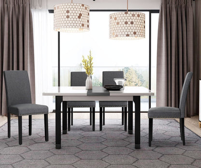 Set of 2 Fabric Upholstered Dining Chairs with Nailhead-Light Sage