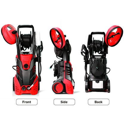 3000 PSI Electric High Pressure Washer With Patio Cleaner-Red