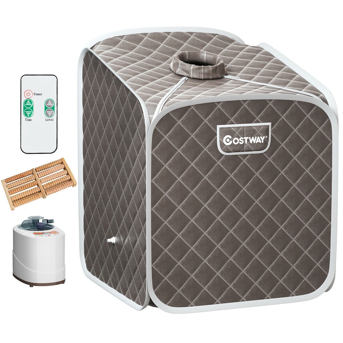 2L Portable Folding Steam Sauna Spa-Gray