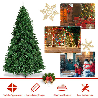 9 Feet Hinged Premium Artificial PVC Christmas Tree with Solid Metal Stand
