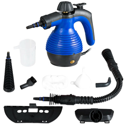 1050W Multi-Purpose Handheld Pressurized Steam Cleaner-Blue