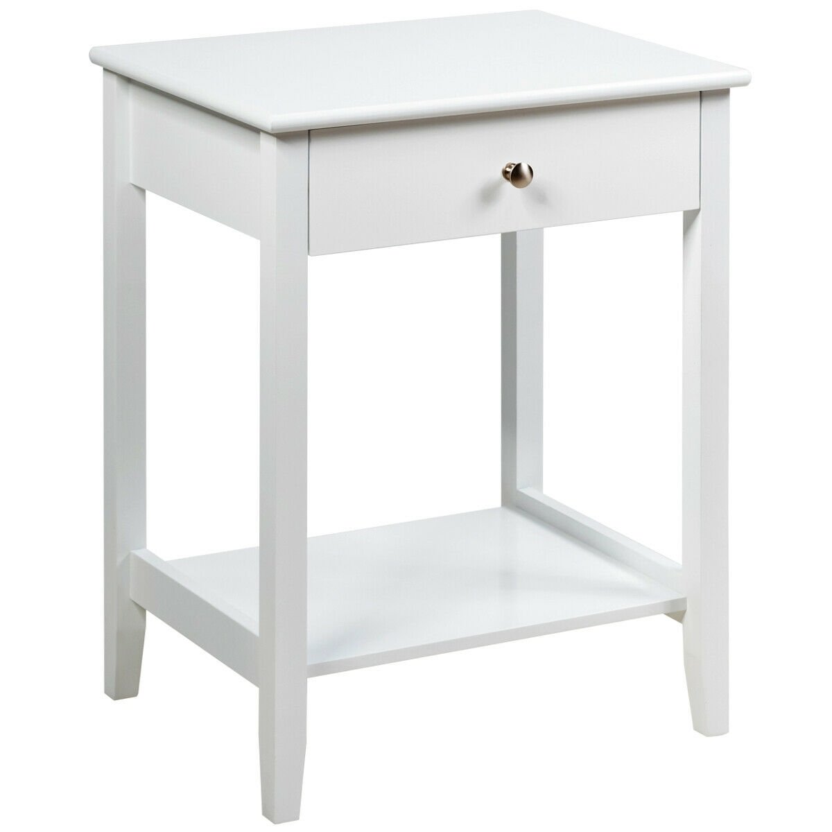 Wooden Bedside Sofa Table with Sliding Drawer-Brown