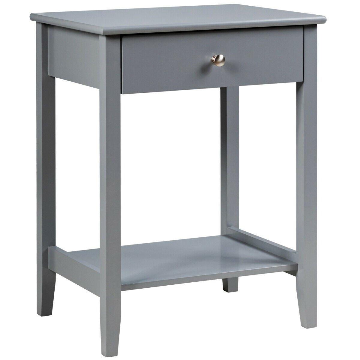Wooden Bedside Sofa Table with Sliding Drawer-Brown