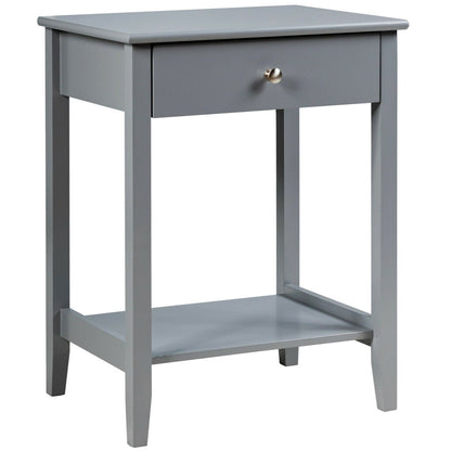 Wooden Bedside Sofa Table with Sliding Drawer-Brown