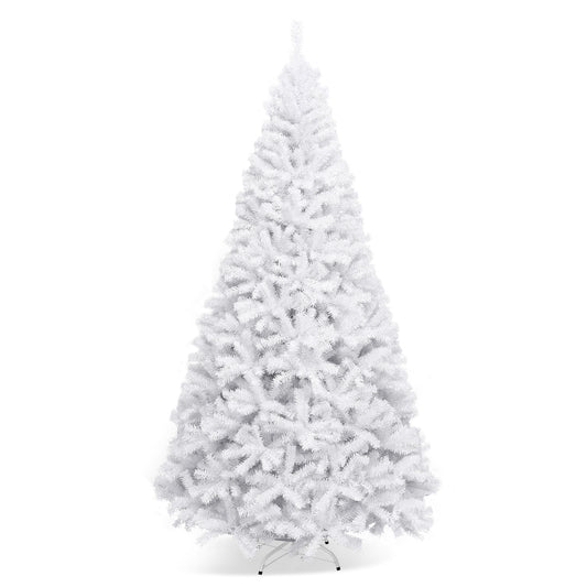 6 Feet / 7.5 Feet / 9 Feet Hinged Artificial Christmas Tree with Metal Stand-9 Feet